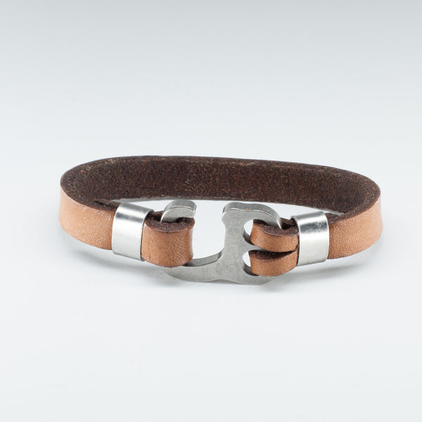Organic Leather Band with a Stainless Steel “Sailer Hook” Clasp - Chicatolia