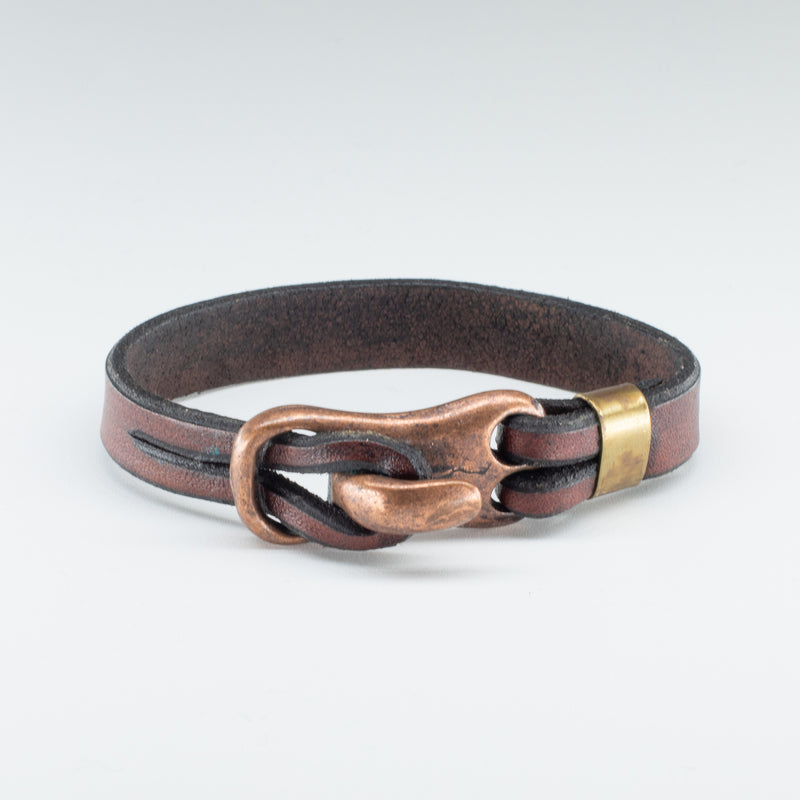 Organic Leather Band with a Stainless Steel “Wolf Tooth” Clasp - Chicatolia