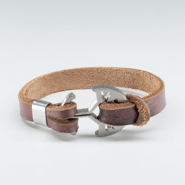Organic Leather Band with a Stainless Steel “Anchor” Clasp - Chicatolia