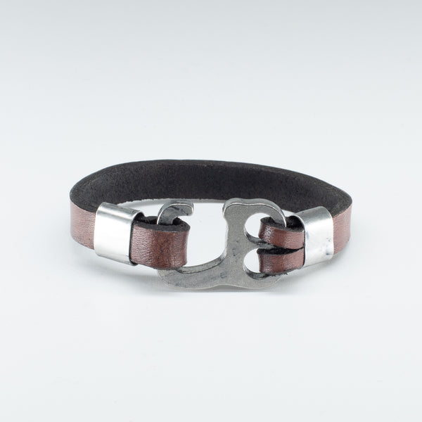 Organic Leather Band with a Stainless Steel “Sailer Hook” Clasp - Chicatolia