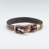 Organic Leather Band with a Stainless Steel “Wolf Tooth” Clasp