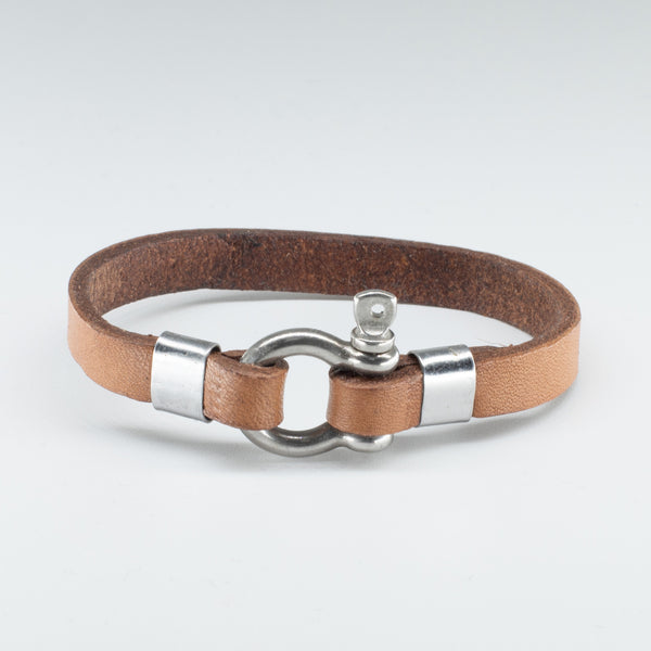 Organic Leather Band with a Stainless Steel Sailer Knot Clasp - Chicatolia