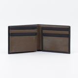 A Bifold, Premium Leather Wallet (Khaki - Black) - Chicatolia