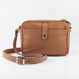 Napa Leather Satchel Crossbody Bag - Brown - Chicatolia