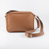 Napa Leather Satchel Crossbody Bag - Brown - Chicatolia