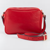 Napa Leather Satchel Crossbody Bag - Red - Chicatolia