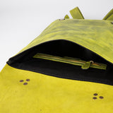 Crazy Horse Leather Backpack - Lime Green - Chicatolia