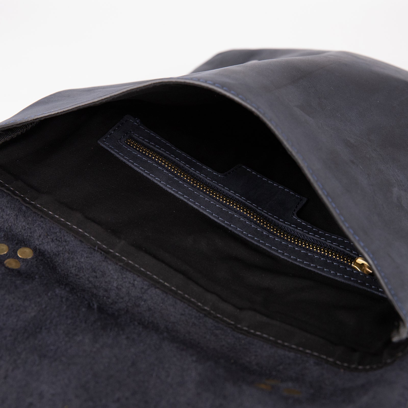 Crazy Horse Leather Backpack - Black