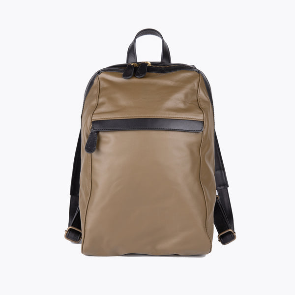 Napa Leather Backpack - Khaki - Chicatolia