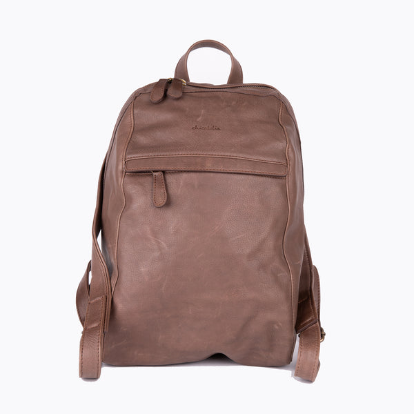 Tiana Leather Backpack - Brown - Chicatolia