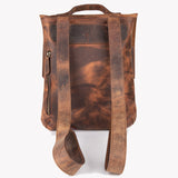 Crazy Horse Leather Backpack - Tan - Chicatolia