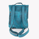 Crazy Horse Leather Backpack - Turquoise - Chicatolia