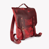 Crazy Horse Leather Backpack - Red - Chicatolia