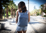 Tiana Leather Backpack - Blue - Chicatolia