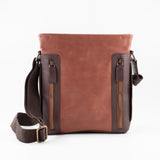Zipper Brown Leather Briefcase - Chicatolia
